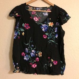 Black Floral Blouse